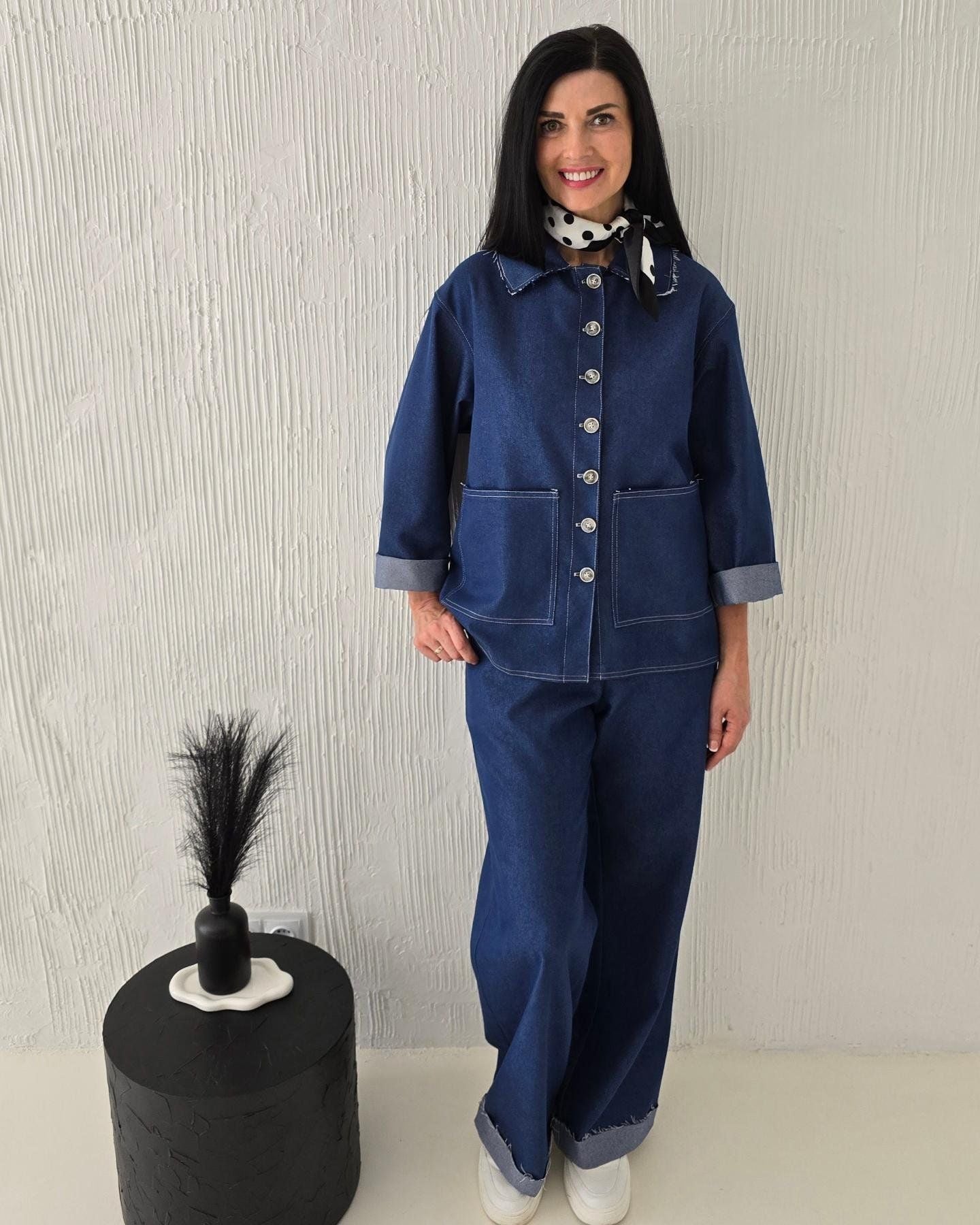 Sieviešu džinsa bikses ar kabatām