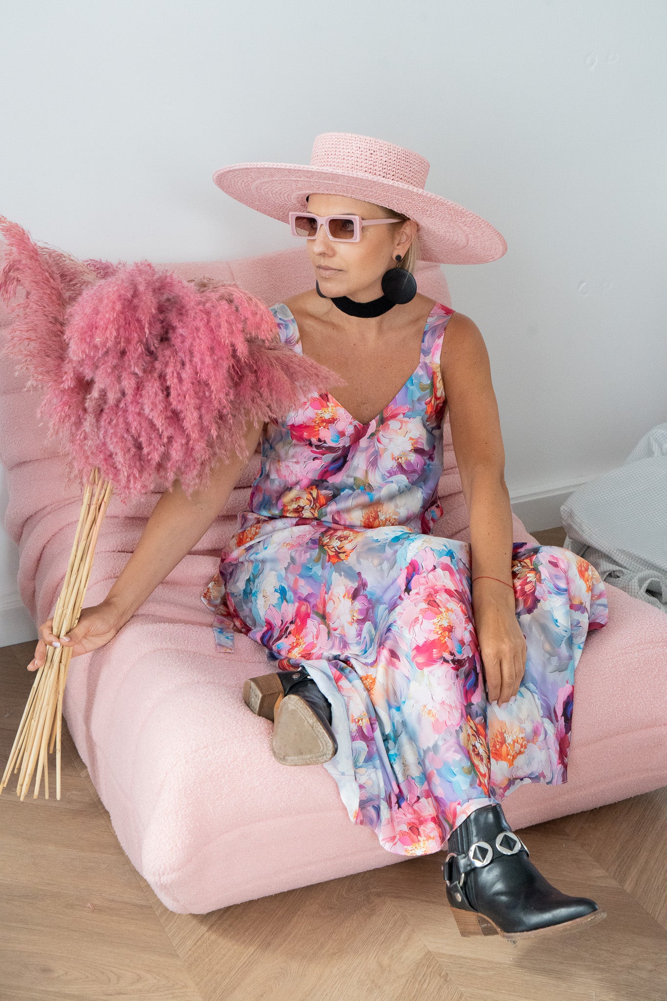 Slip satīna kleita, "Peony Dream"