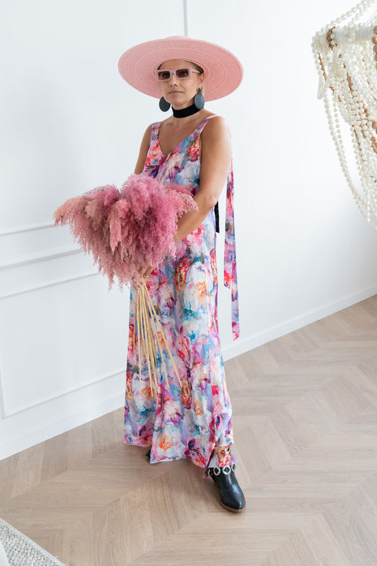 Slip satīna kleita, "Peony Dream"