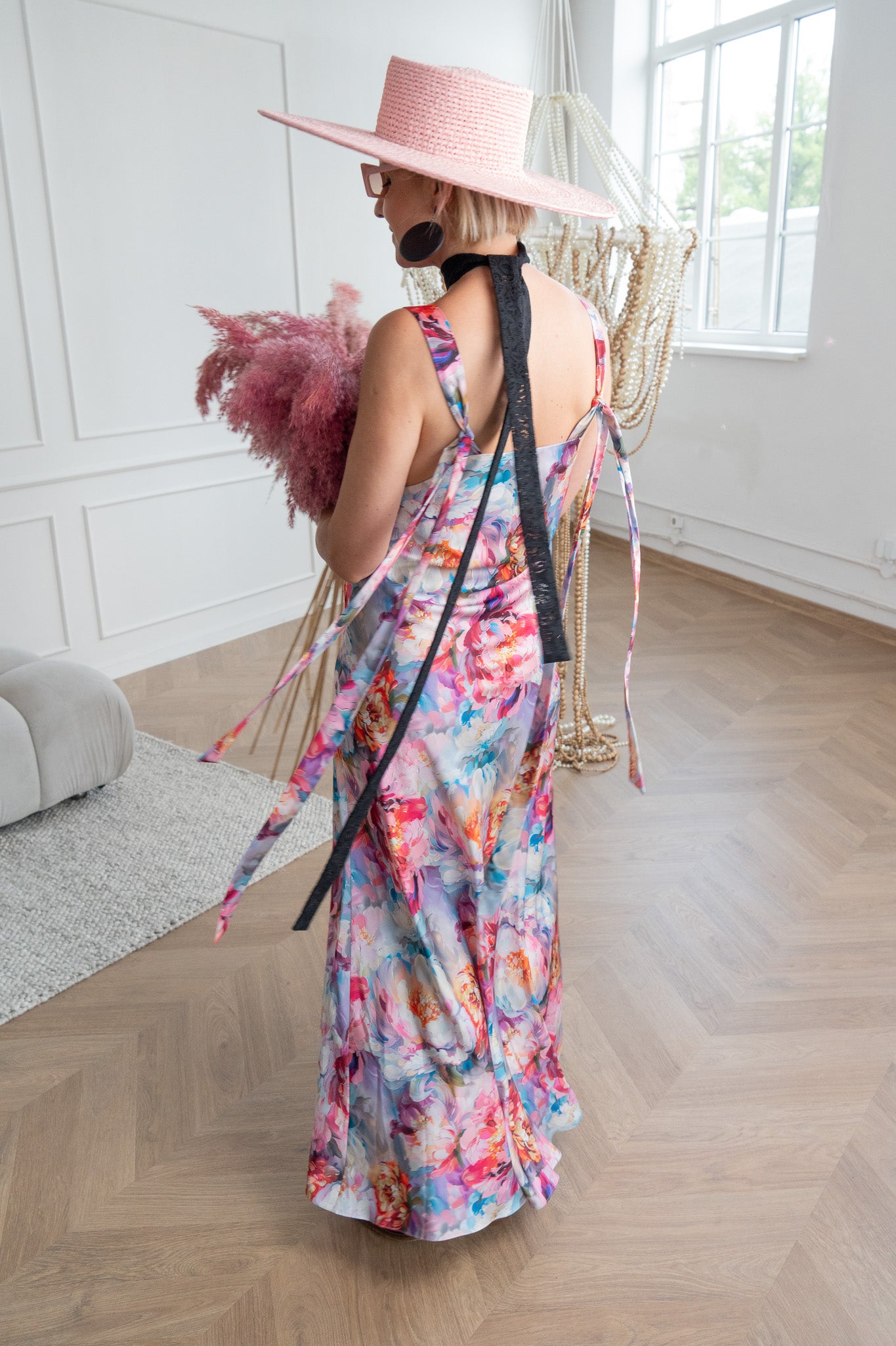 Slip satīna kleita, "Peony Dream"